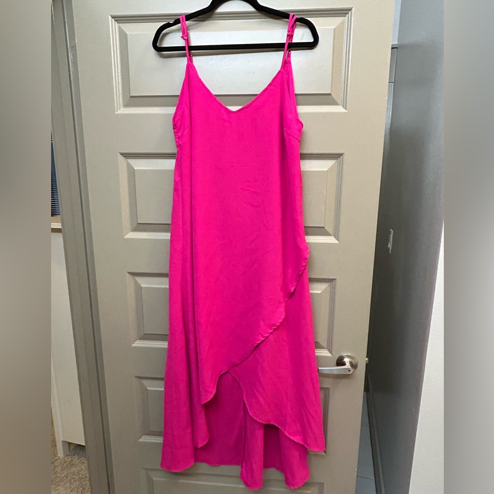 Lulu's Vibrant Pink Midi Dress